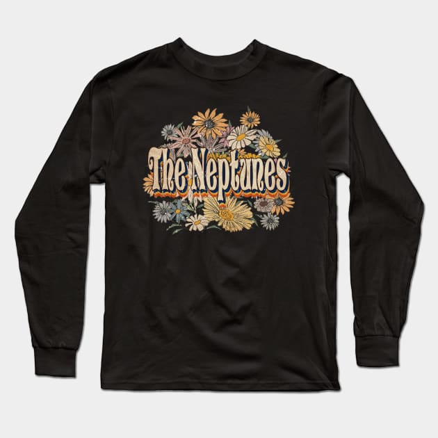 Retro Neptunes Name Flowers Limited Edition Classic Styles Long Sleeve T-Shirt by BilodeauBlue